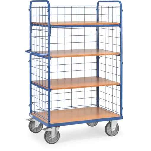 Etagenwagen mit Drahtgitter und Längswand