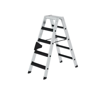 Stufen-Stehleiter beidseitig begehbar mit clip-step relax, 2x5 Stufen
