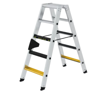Stufen-Stehleiter 250 kg beidseitig begehbar mit clip-step R13, 2x5 Stufen