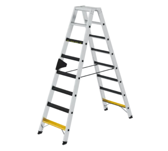 Stufen-Stehleiter 250 kg beidseitig begehbar mit clip-step R13, 2x8 Stufen