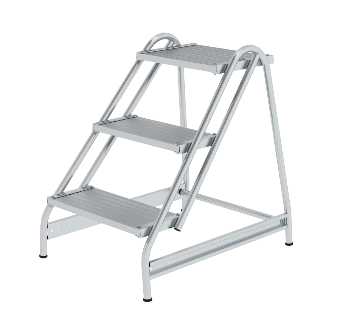 Arbeitspodest einseitig begehbar Aluminium geriffelt, 3 Stufen
