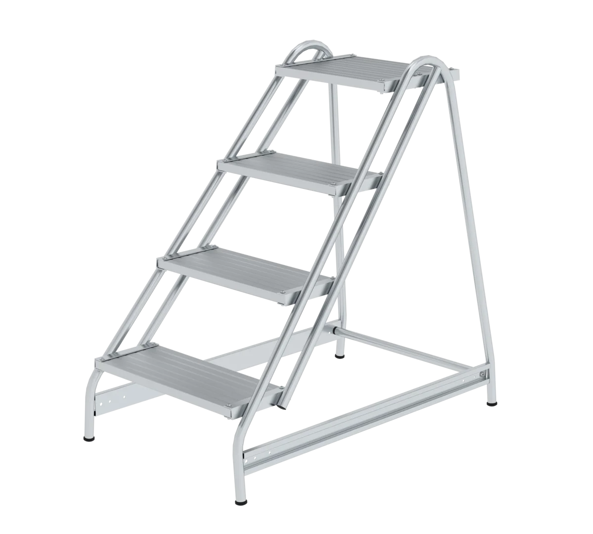Arbeitspodest einseitig begehbar Aluminium geriffelt, 4 Stufen