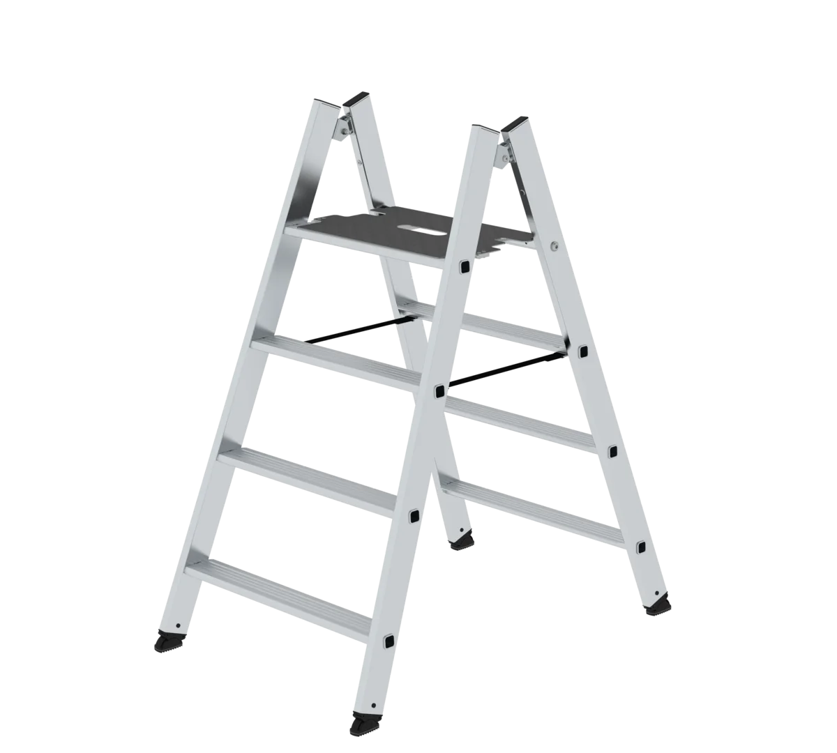 Klapptritt beidseitig begehbar Alu natur, 2x4 Stufen