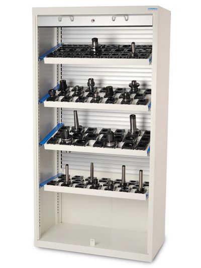 CNC-Rollladenschrank mit Kunststoff Rollladen inkl. 4 x CNC-Werkzeugaufnahmerahmen